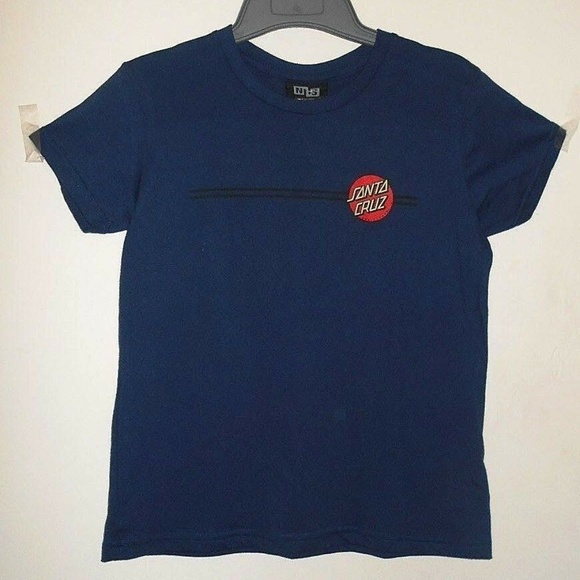 NHS SANTA CRUZ Santa Cruz Surf Skate T-shirt, Men's Size L cotton blue type Vintage Second Hand